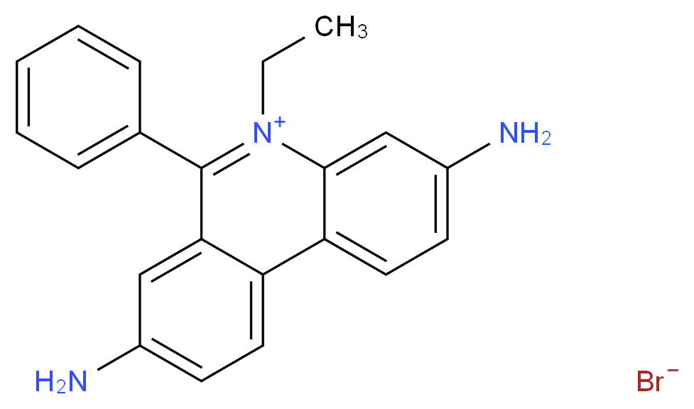 3,8-diamino-5-ethyl-6-phenylphenanthridin-5-ium bromide_分子结构_CAS_1239-45-8