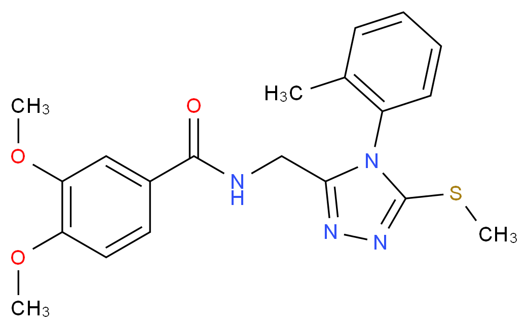 3,4-dimethoxy-N-{[4-(2-methylphenyl)-5-(methylthio)-4H-1,2,4-triazol-3-yl]methyl}benzamide_分子结构_CAS_)