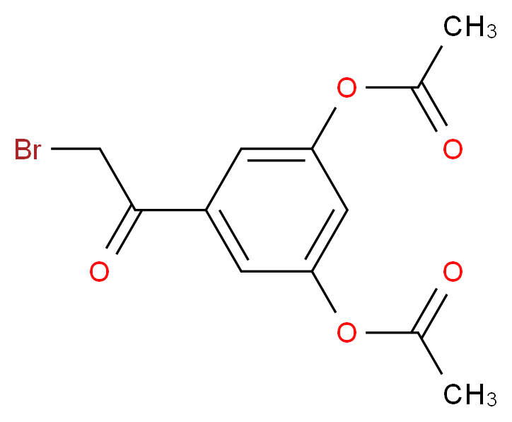 2-Bromo-3',5'-diacetyloxyacetphenone_分子结构_CAS_36763-39-0)