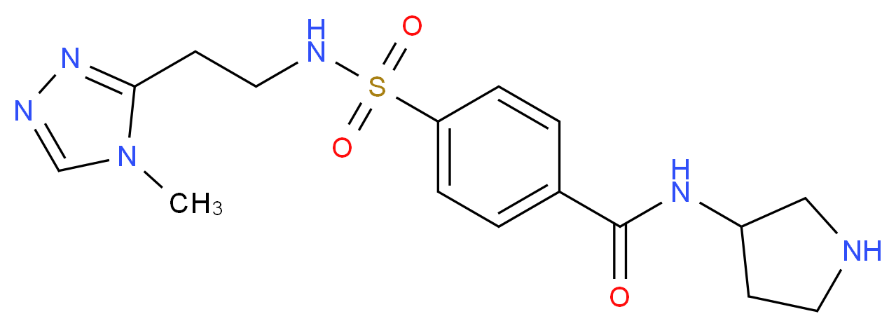 4-({[2-(4-methyl-4H-1,2,4-triazol-3-yl)ethyl]amino}sulfonyl)-N-3-pyrrolidinylbenzamide_分子结构_CAS_)