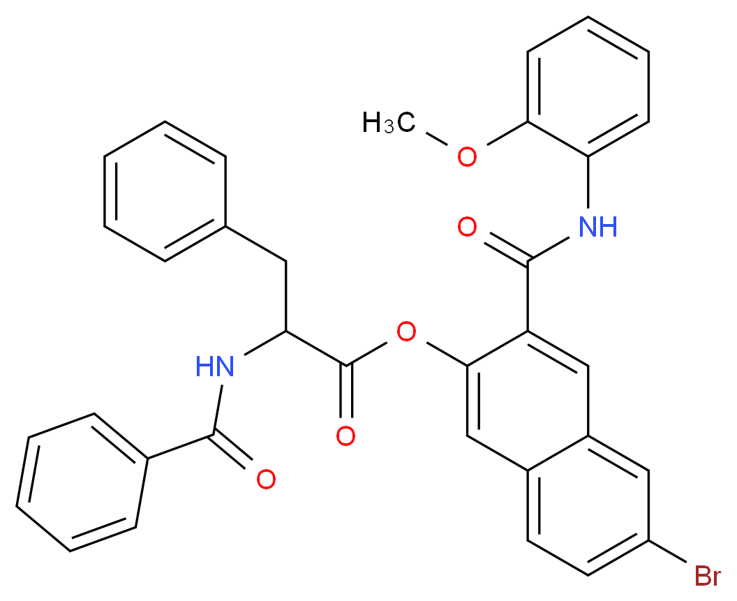 N-Benzoyl-DL-phenylalanine β-naphthol AS-BI ester_分子结构_CAS_100900-12-7)