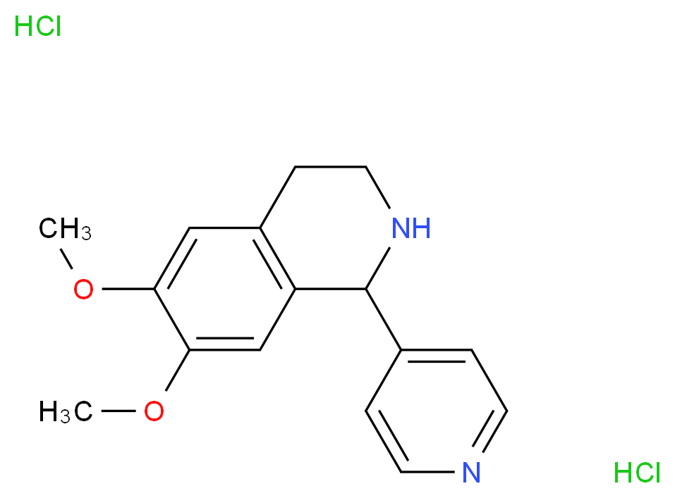 6,7-Dimethoxy-1-(4-pyridyl)-1,2,3,4-tetrahydro-isoquinoline dihydrochloride_分子结构_CAS_)