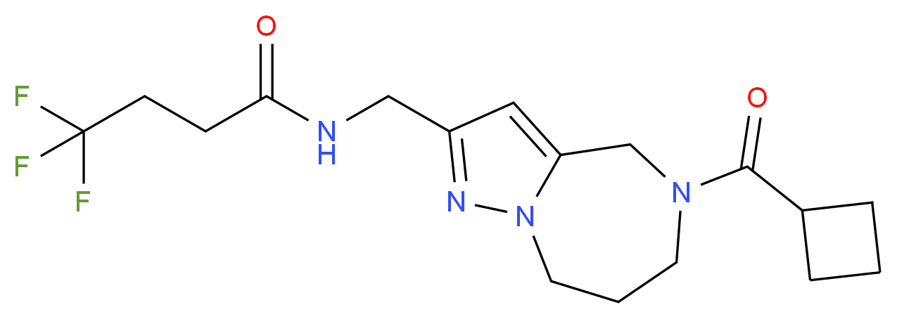 N-{[5-(cyclobutylcarbonyl)-5,6,7,8-tetrahydro-4H-pyrazolo[1,5-a][1,4]diazepin-2-yl]methyl}-4,4,4-trifluorobutanamide_分子结构_CAS_)