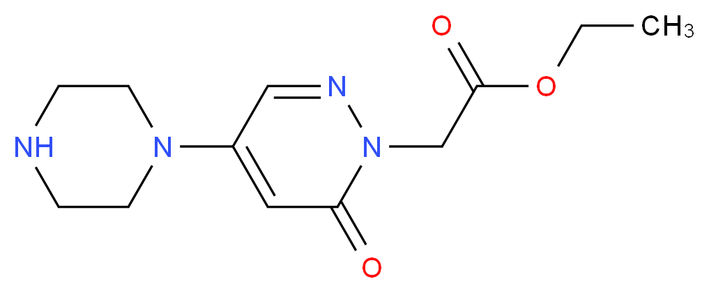 Ethyl 2-[6-oxo-4-piperazino-1(6H)-pyridazinyl]acetate_分子结构_CAS_)
