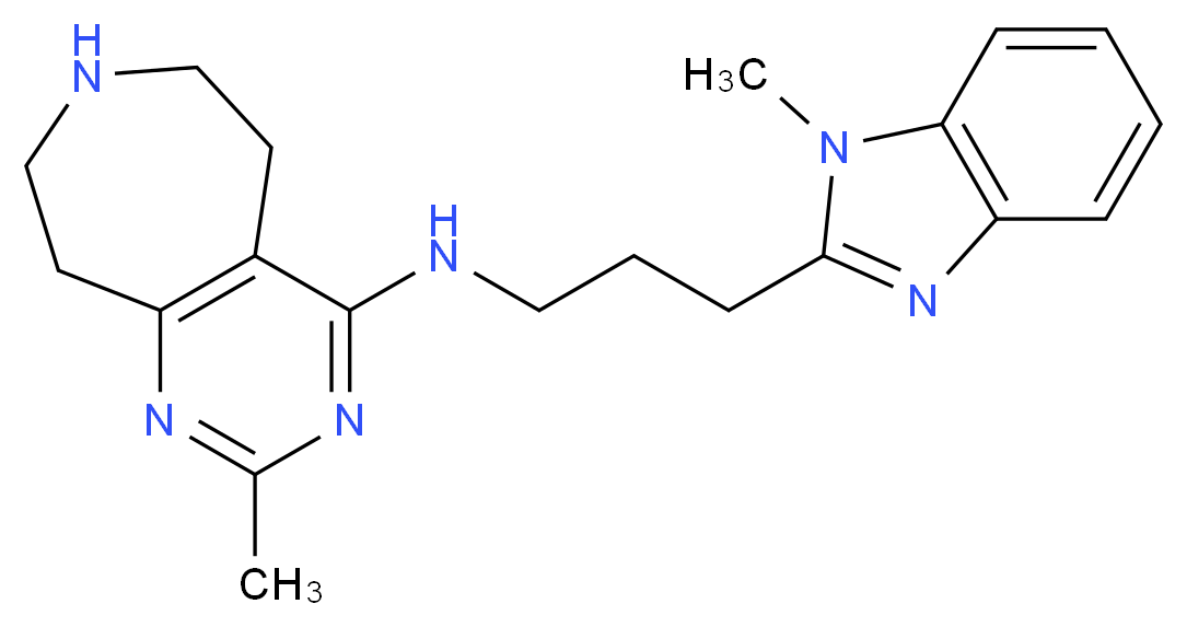 2-methyl-N-[3-(1-methyl-1H-benzimidazol-2-yl)propyl]-6,7,8,9-tetrahydro-5H-pyrimido[4,5-d]azepin-4-amine_分子结构_CAS_)