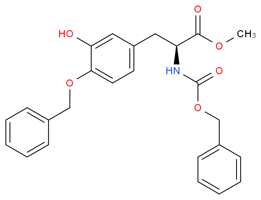 4-O-Benzyl-N-[(benzyloxy)carbonyl]-L-DOPA Methyl Ester_分子结构_CAS_105229-41-2)