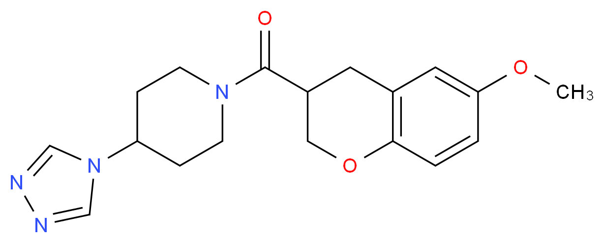 1-[(6-methoxy-3,4-dihydro-2H-chromen-3-yl)carbonyl]-4-(4H-1,2,4-triazol-4-yl)piperidine_分子结构_CAS_)