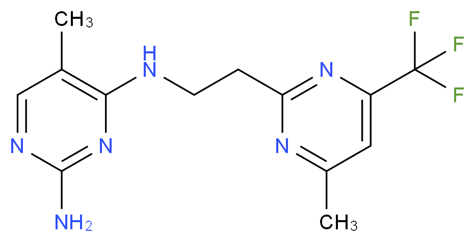 5-methyl-N~4~-{2-[4-methyl-6-(trifluoromethyl)pyrimidin-2-yl]ethyl}pyrimidine-2,4-diamine_分子结构_CAS_)