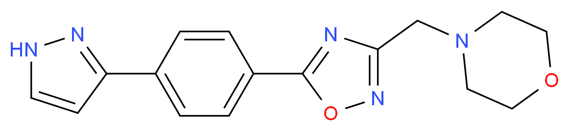4-({5-[4-(1H-pyrazol-3-yl)phenyl]-1,2,4-oxadiazol-3-yl}methyl)morpholine_分子结构_CAS_)
