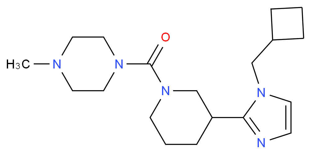 1-({3-[1-(cyclobutylmethyl)-1H-imidazol-2-yl]-1-piperidinyl}carbonyl)-4-methylpiperazine_分子结构_CAS_)