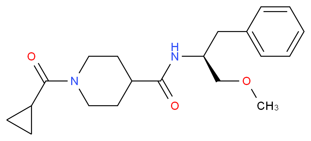 N-[(1S)-1-benzyl-2-methoxyethyl]-1-(cyclopropylcarbonyl)-4-piperidinecarboxamide_分子结构_CAS_)