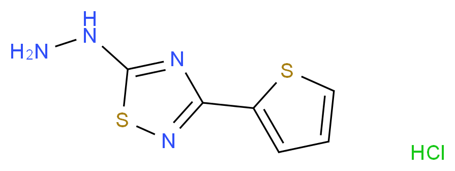 5-hydrazino-3-(2-thienyl)-1,2,4-thiadiazole hydrochloride_分子结构_CAS_306936-74-3)