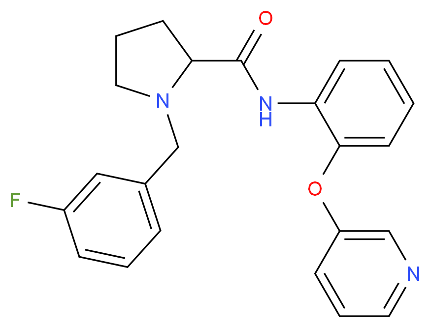1-(3-fluorobenzyl)-N-[2-(3-pyridinyloxy)phenyl]prolinamide_分子结构_CAS_)