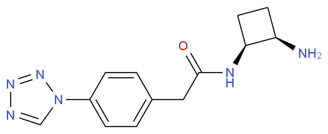 N-[(1S*,2R*)-2-aminocyclobutyl]-2-[4-(1H-tetrazol-1-yl)phenyl]acetamide_分子结构_CAS_)