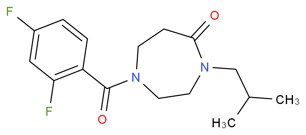 1-(2,4-difluorobenzoyl)-4-isobutyl-1,4-diazepan-5-one_分子结构_CAS_)