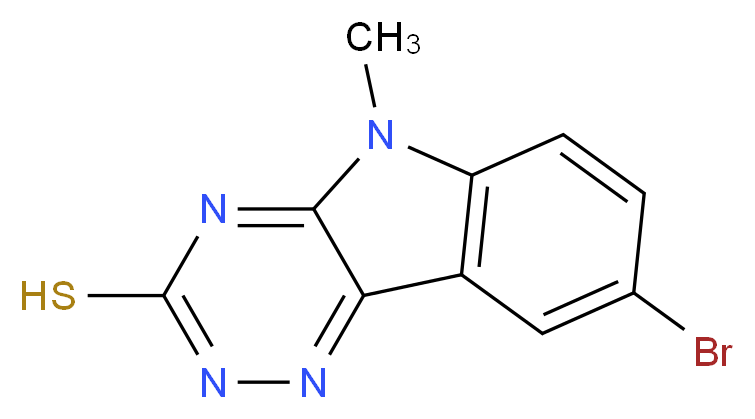 8-bromo-5-methyl-5H-[1,2,4]triazino[5,6-b]indole-3-thiol_分子结构_CAS_23563-33-9
