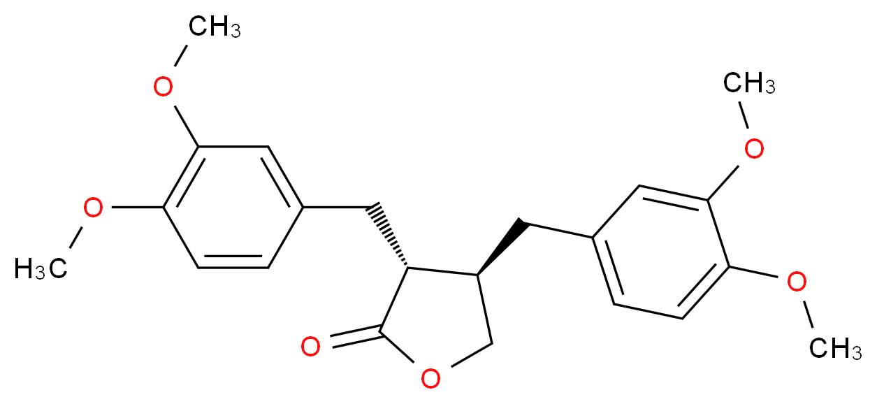 (3R,4R)-3,4-bis[(3,4-dimethoxyphenyl)methyl]oxolan-2-one_分子结构_CAS_25488-59-9