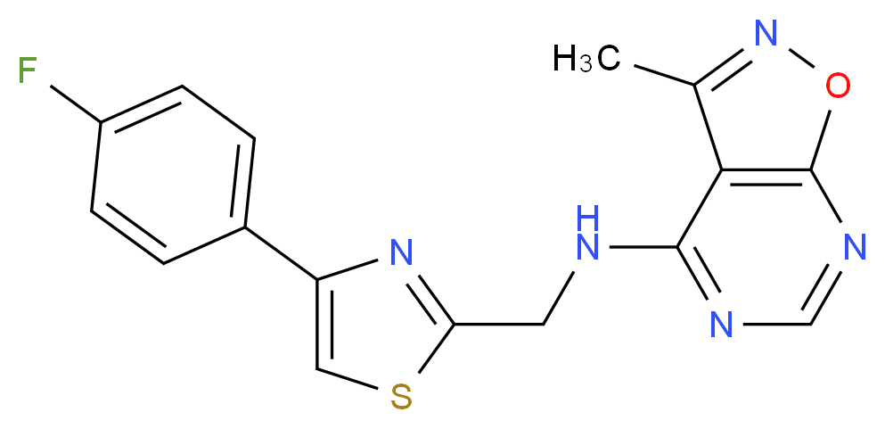 N-{[4-(4-fluorophenyl)-1,3-thiazol-2-yl]methyl}-3-methylisoxazolo[5,4-d]pyrimidin-4-amine_分子结构_CAS_)