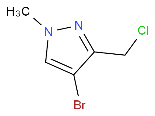 4-bromo-3-(chloromethyl)-1-methyl-1H-pyrazole_分子结构_CAS_915707-66-3