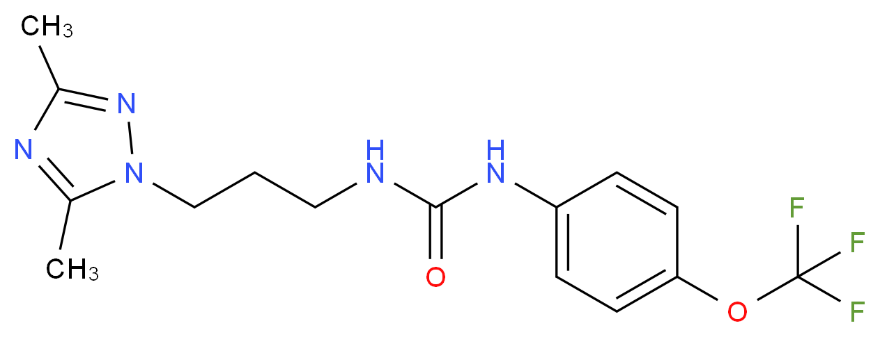 N-[3-(3,5-dimethyl-1H-1,2,4-triazol-1-yl)propyl]-N'-[4-(trifluoromethoxy)phenyl]urea_分子结构_CAS_)