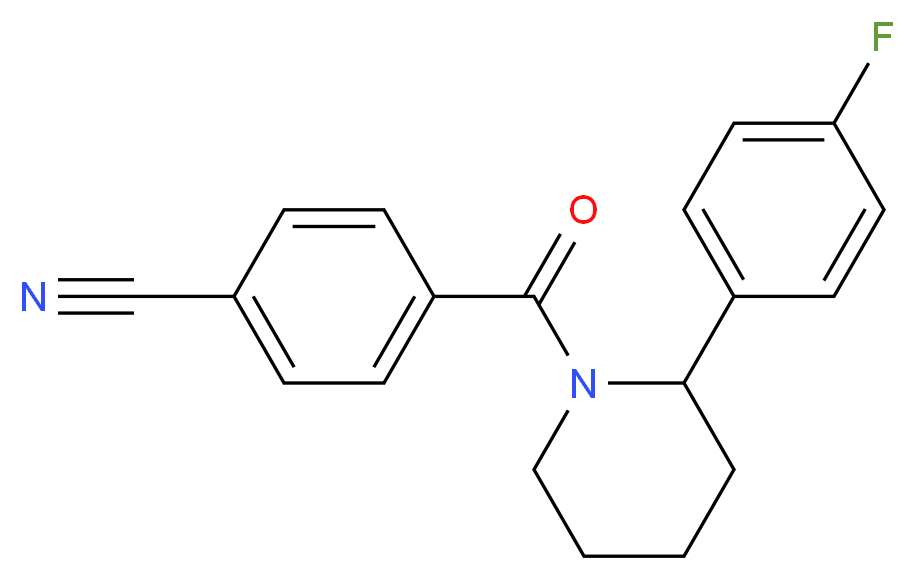 4-{[2-(4-fluorophenyl)-1-piperidinyl]carbonyl}benzonitrile_分子结构_CAS_)