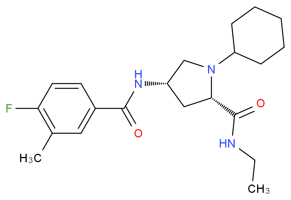 (4S)-1-cyclohexyl-N-ethyl-4-[(4-fluoro-3-methylbenzoyl)amino]-L-prolinamide_分子结构_CAS_)