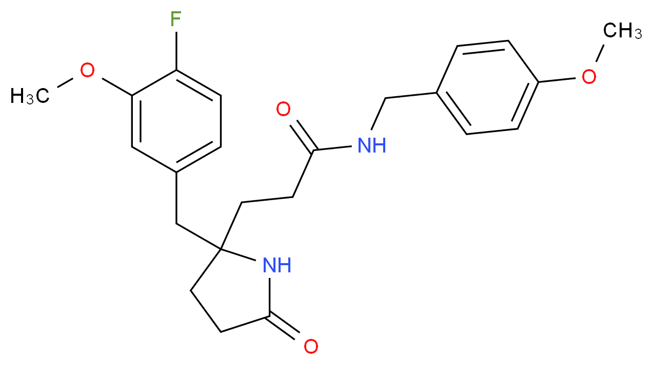 3-[2-(4-fluoro-3-methoxybenzyl)-5-oxo-2-pyrrolidinyl]-N-(4-methoxybenzyl)propanamide_分子结构_CAS_)