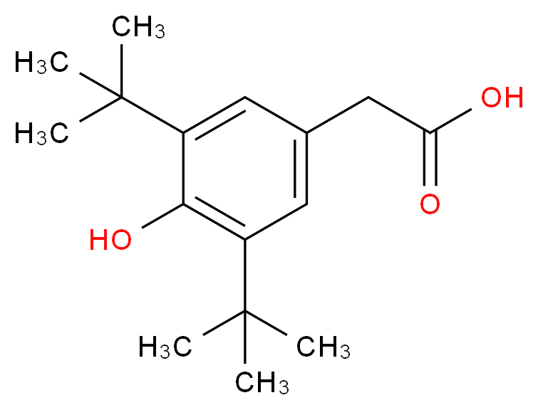 3,5-二叔丁基-4-羟基苯乙酸_分子结构_CAS_1611-03-6)