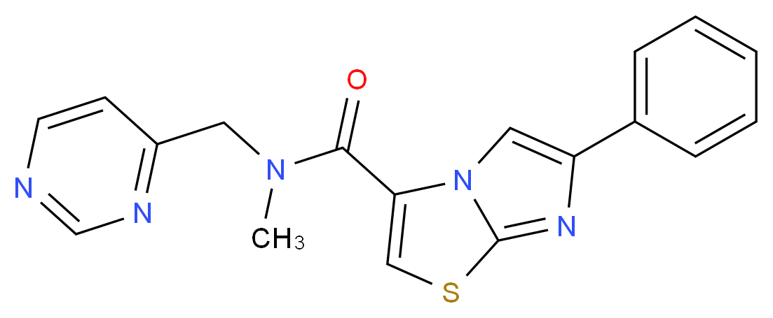 N-methyl-6-phenyl-N-(4-pyrimidinylmethyl)imidazo[2,1-b][1,3]thiazole-3-carboxamide_分子结构_CAS_)
