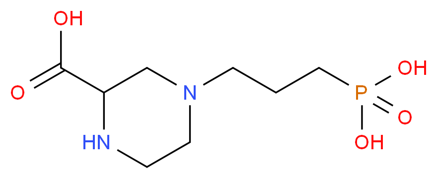 (±)-3-(2-CARBOXYPIPERAZIN-4-YL)-PROPYL-1-PHOSPHONIC ACID_分子结构_CAS_100828-16-8)