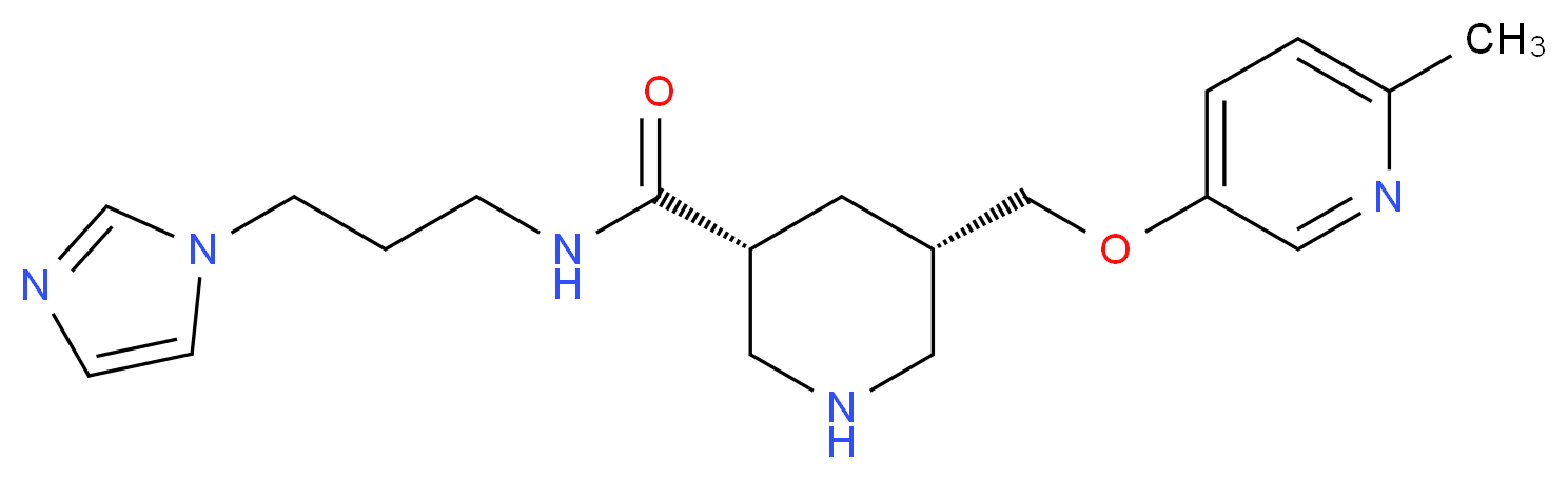 (3R,5S)-N-[3-(1H-imidazol-1-yl)propyl]-5-{[(6-methyl-3-pyridinyl)oxy]methyl}-3-piperidinecarboxamide_分子结构_CAS_)