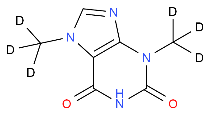 3,7-bis(<sup>2</sup>H<sub>3</sub>)methyl-2,3,6,7-tetrahydro-1H-purine-2,6-dione_分子结构_CAS_117490-40-1