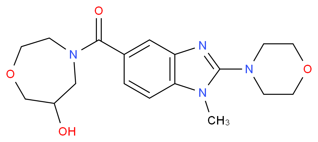 4-[(1-methyl-2-morpholin-4-yl-1H-benzimidazol-5-yl)carbonyl]-1,4-oxazepan-6-ol_分子结构_CAS_)