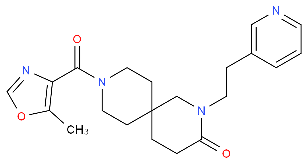 9-[(5-methyl-1,3-oxazol-4-yl)carbonyl]-2-(2-pyridin-3-ylethyl)-2,9-diazaspiro[5.5]undecan-3-one_分子结构_CAS_)