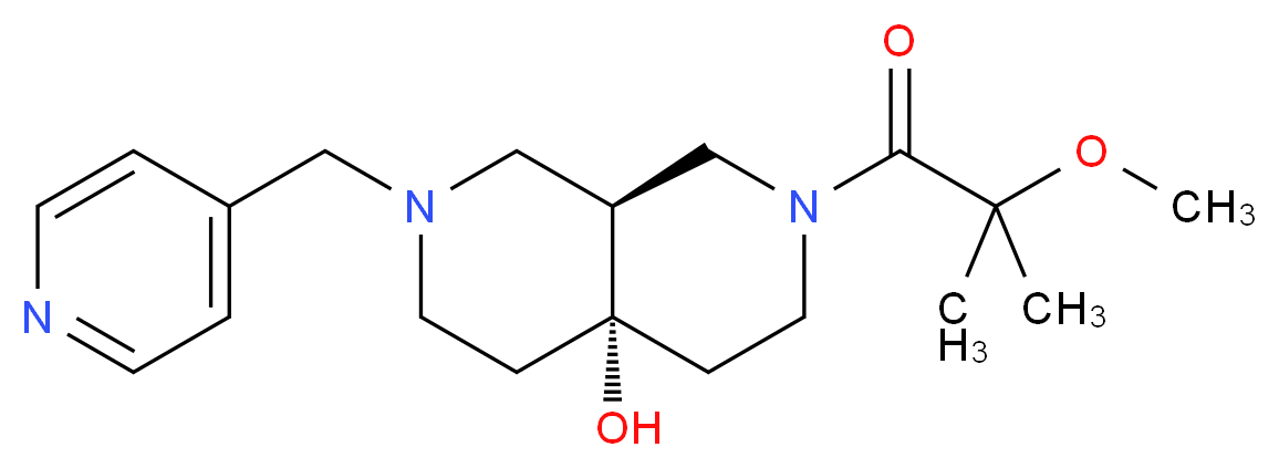 (4aS*,8aS*)-2-(2-methoxy-2-methylpropanoyl)-7-(pyridin-4-ylmethyl)octahydro-2,7-naphthyridin-4a(2H)-ol_分子结构_CAS_)