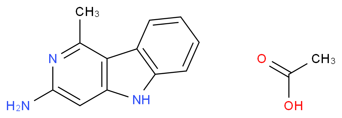 1-methyl-5H-pyrido[4,3-b]indol-3-amine; acetic acid_分子结构_CAS_72254-58-1