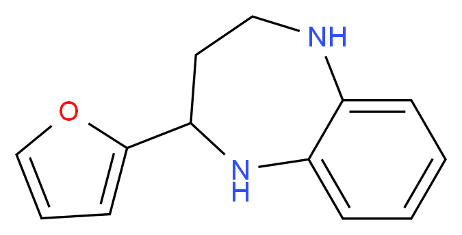 2-(furan-2-yl)-2,3,4,5-tetrahydro-1H-1,5-benzodiazepine_分子结构_CAS_394655-13-1