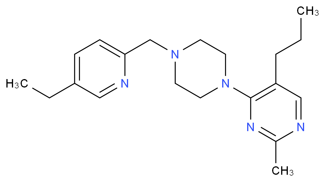 4-{4-[(5-ethylpyridin-2-yl)methyl]piperazin-1-yl}-2-methyl-5-propylpyrimidine_分子结构_CAS_)