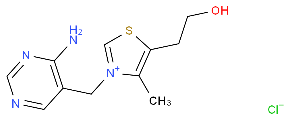 3-[(4-aminopyrimidin-5-yl)methyl]-5-(2-hydroxyethyl)-4-methyl-1,3-thiazol-3-ium chloride_分子结构_CAS_7770-93-6