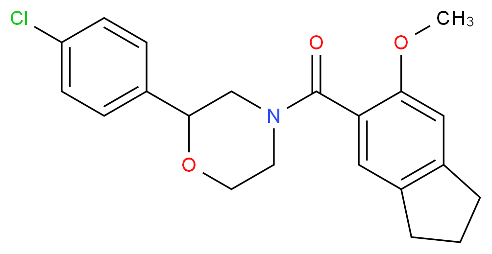 2-(4-chlorophenyl)-4-[(6-methoxy-2,3-dihydro-1H-inden-5-yl)carbonyl]morpholine_分子结构_CAS_)