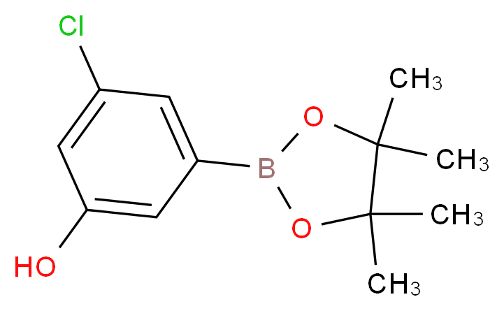 3-Chloro-5-(4,4,5,5-tetramethyl-1,3,2-dioxaborolan-2-yl)phenol_分子结构_CAS_960388-56-1)