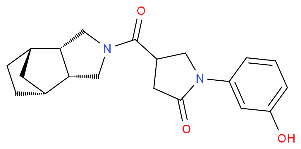 4-[(1R*,2R*,6S*,7S*)-4-azatricyclo[5.2.1.0~2,6~]dec-4-ylcarbonyl]-1-(3-hydroxyphenyl)-2-pyrrolidinone_分子结构_CAS_)