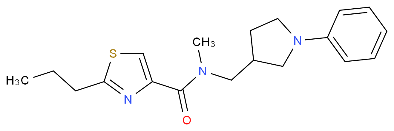 N-methyl-N-[(1-phenyl-3-pyrrolidinyl)methyl]-2-propyl-1,3-thiazole-4-carboxamide_分子结构_CAS_)