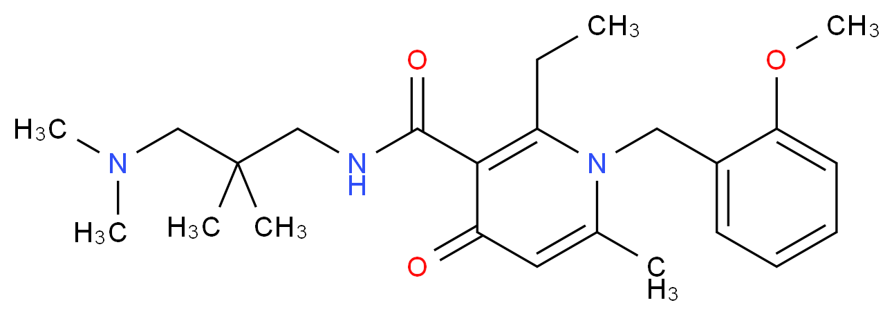 N-[3-(dimethylamino)-2,2-dimethylpropyl]-2-ethyl-1-(2-methoxybenzyl)-6-methyl-4-oxo-1,4-dihydro-3-pyridinecarboxamide_分子结构_CAS_)