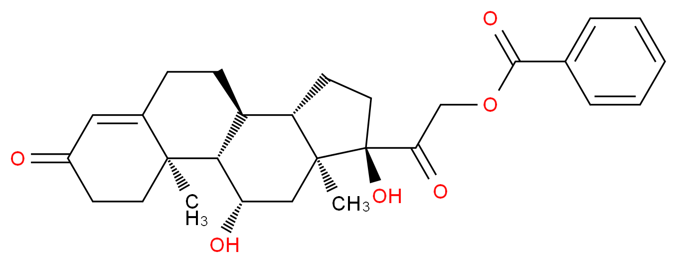 2-[(1S,2R,10S,11S,14R,15S,17S)-14,17-dihydroxy-2,15-dimethyl-5-oxotetracyclo[8.7.0.0<sup>2</sup>,<sup>7</sup>.0<sup>1</sup><sup>1</sup>,<sup>1</sup><sup>5</sup>]heptadec-6-en-14-yl]-2-oxoethyl benzoate_分子结构_CAS_74669-84-4