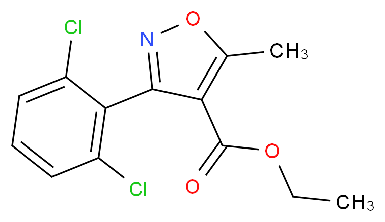 ETHYL 3-(2,6-DICHLORO-PHENYL)-5-METHYL-ISOXAZOLE-4-CARBOXYLATE_分子结构_CAS_24248-21-3)