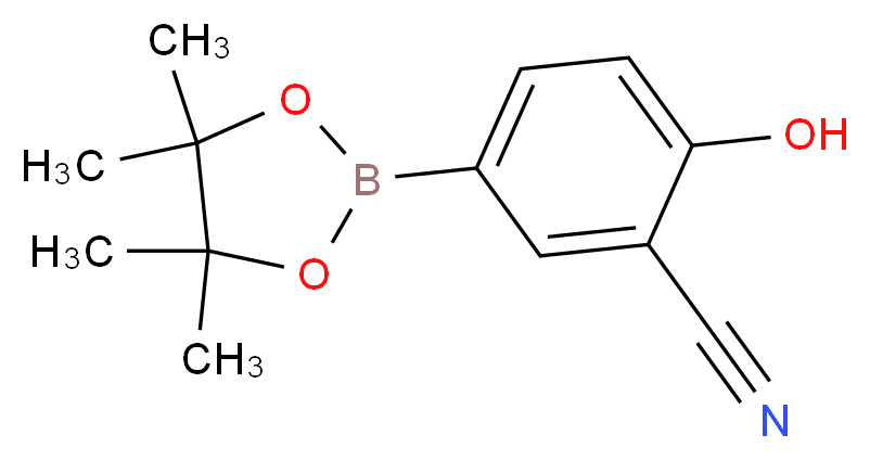 2-hydroxy-5-(tetramethyl-1,3,2-dioxaborolan-2-yl)benzonitrile_分子结构_CAS_775351-56-9