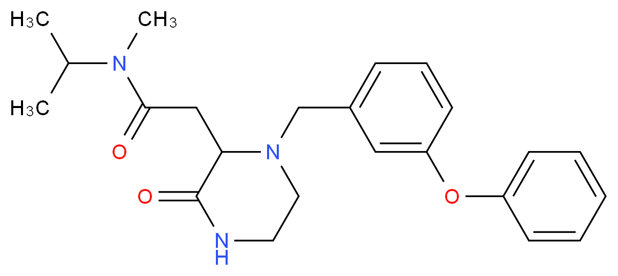 N-isopropyl-N-methyl-2-[3-oxo-1-(3-phenoxybenzyl)-2-piperazinyl]acetamide_分子结构_CAS_)