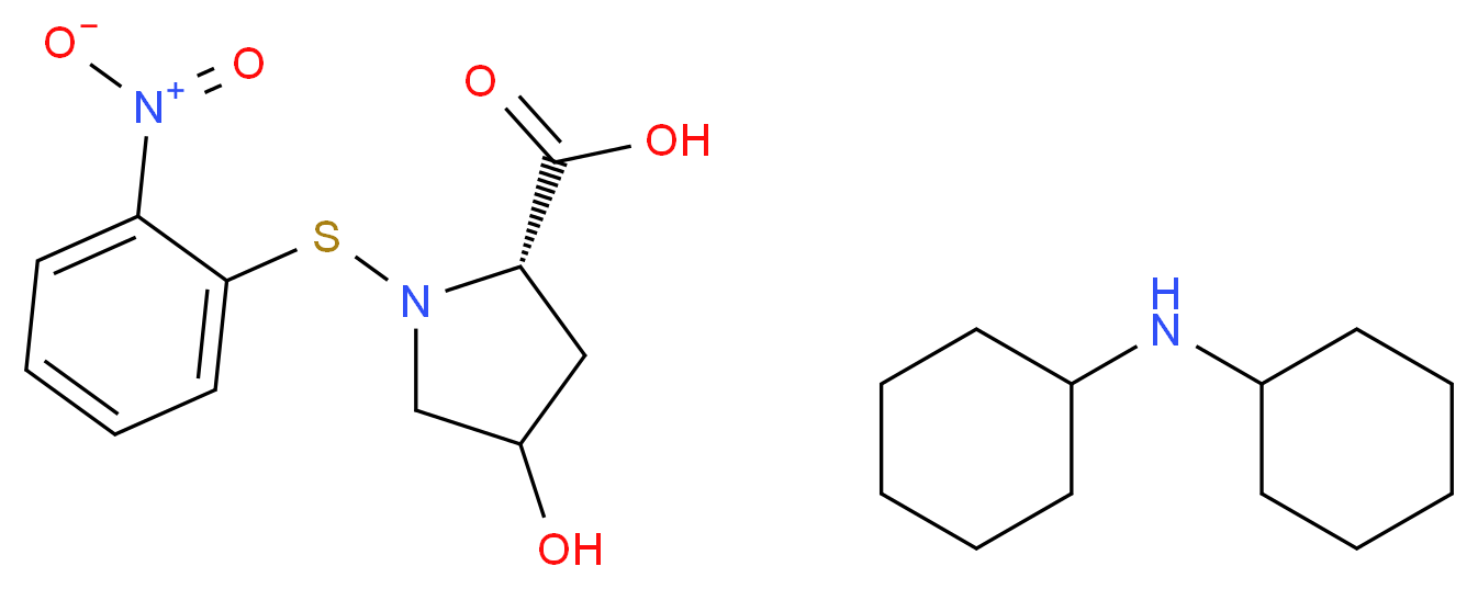 (2S)-4-hydroxy-1-[(2-nitrophenyl)sulfanyl]pyrrolidine-2-carboxylic acid; N-cyclohexylcyclohexanamine_分子结构_CAS_7675-54-9