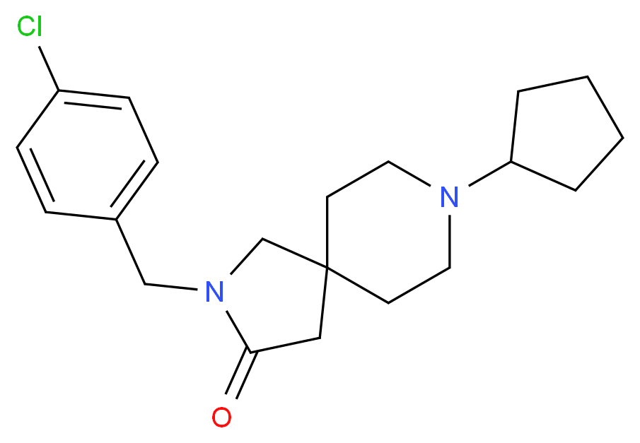 2-(4-chlorobenzyl)-8-cyclopentyl-2,8-diazaspiro[4.5]decan-3-one_分子结构_CAS_)